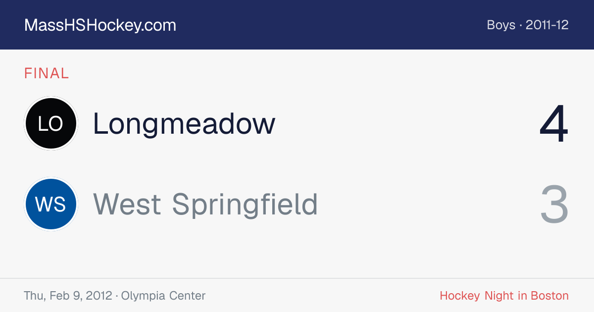 Longmeadow at West Springfield score card