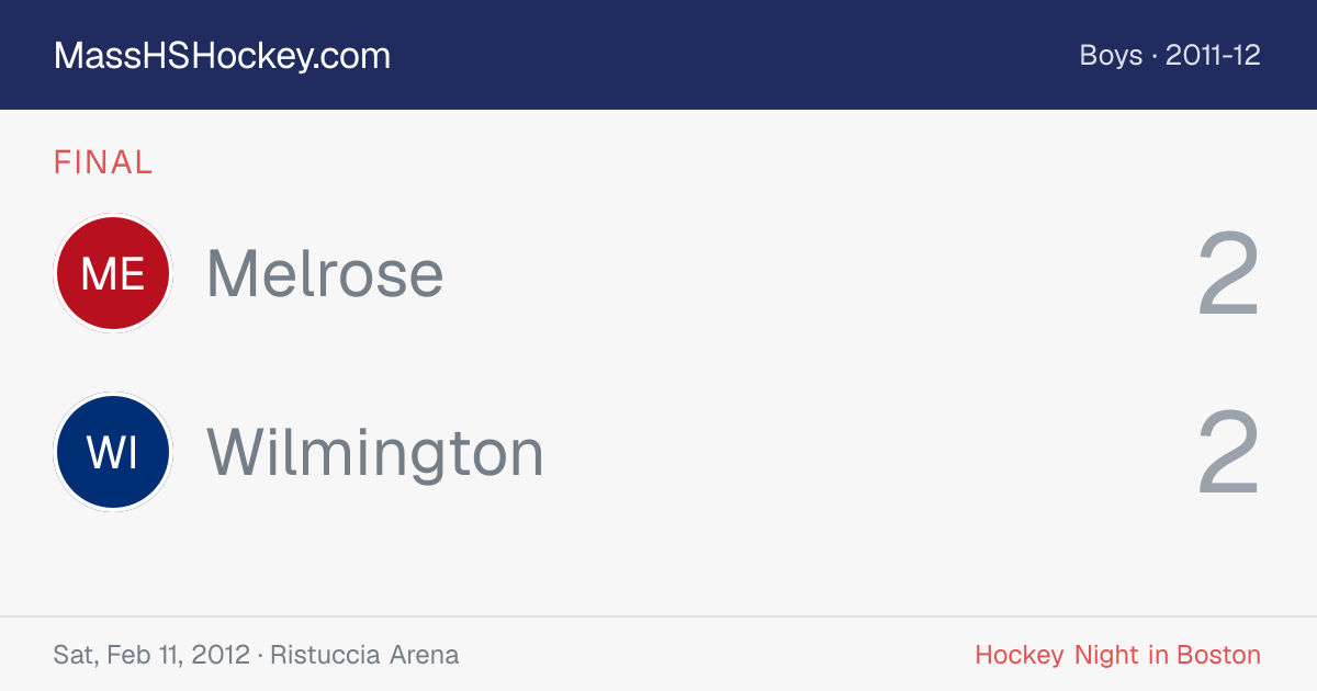 Melrose at Wilmington score card