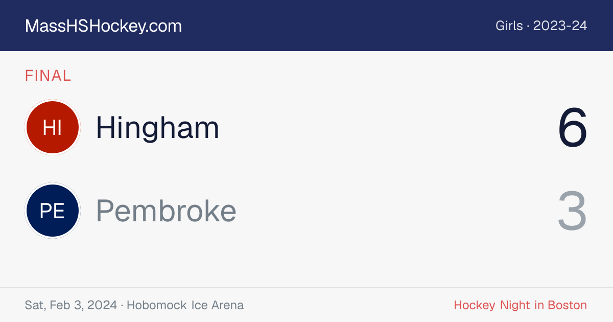 Hingham at Pembroke score card