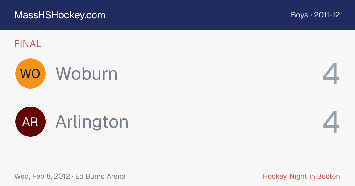 Woburn at Arlington score card