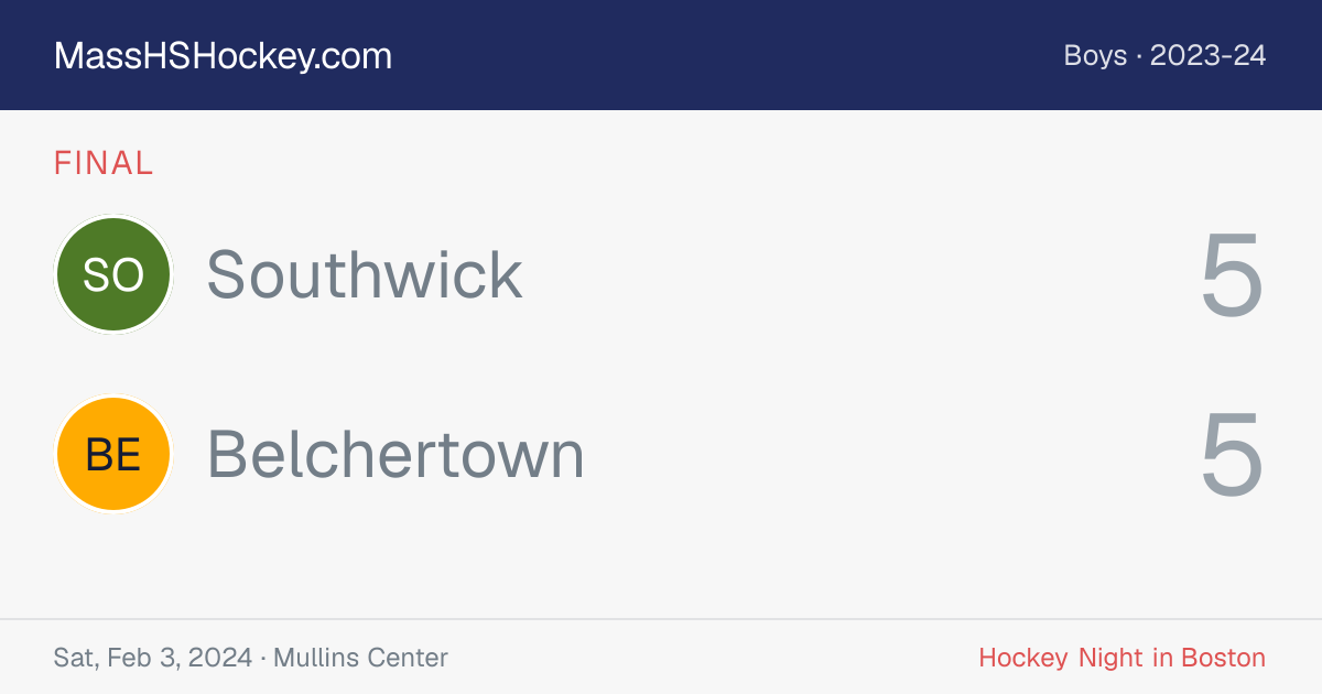 Southwick at Belchertown score card