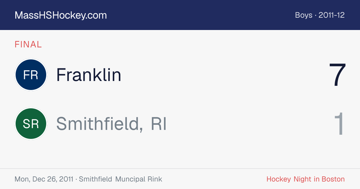 Franklin at Smithfield, RI score card