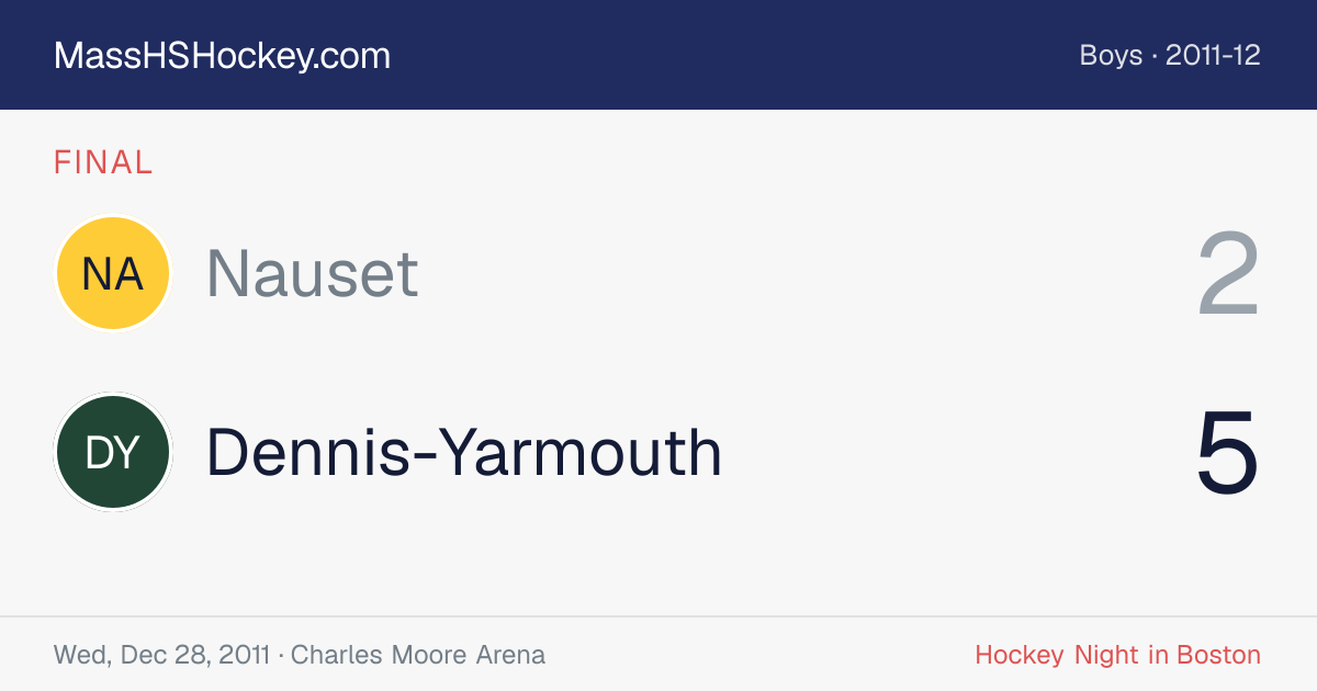 Nauset at Dennis-Yarmouth score card