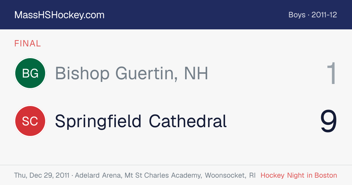 Bishop Guertin, NH at Springfield Cathedral score card
