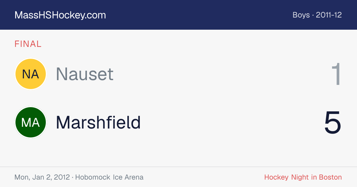 Nauset at Marshfield score card