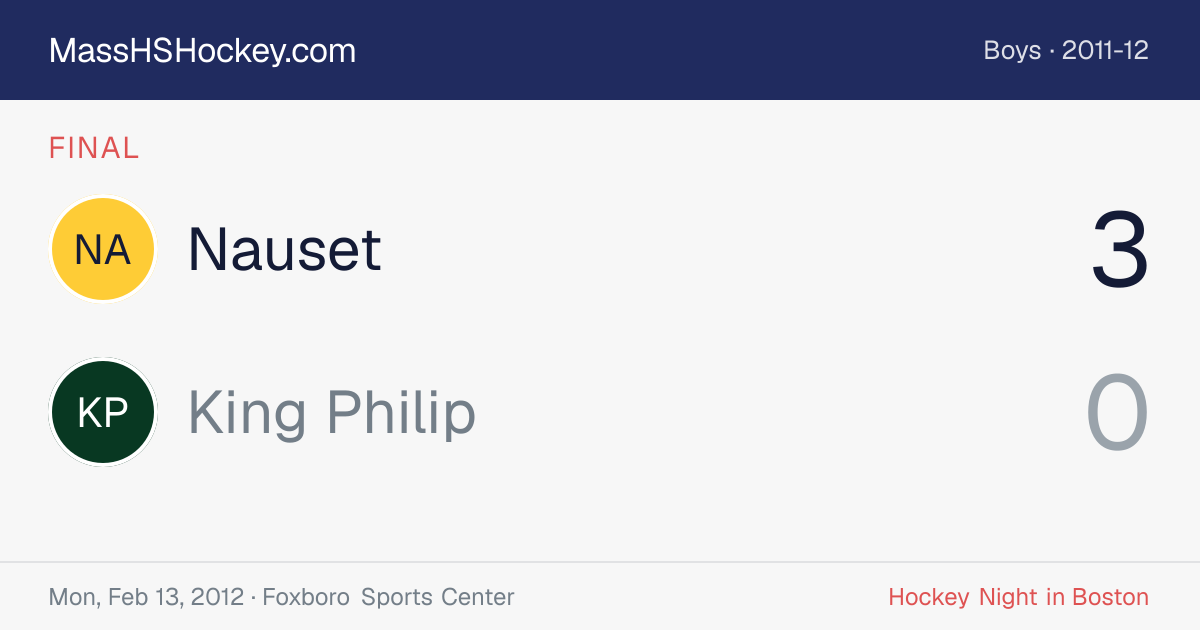 Nauset at King Philip score card