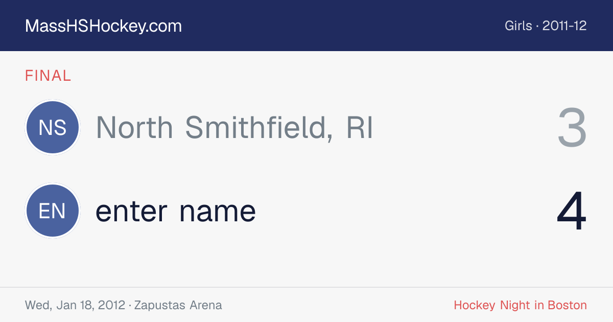 North Smithfield, RI at enter name score card
