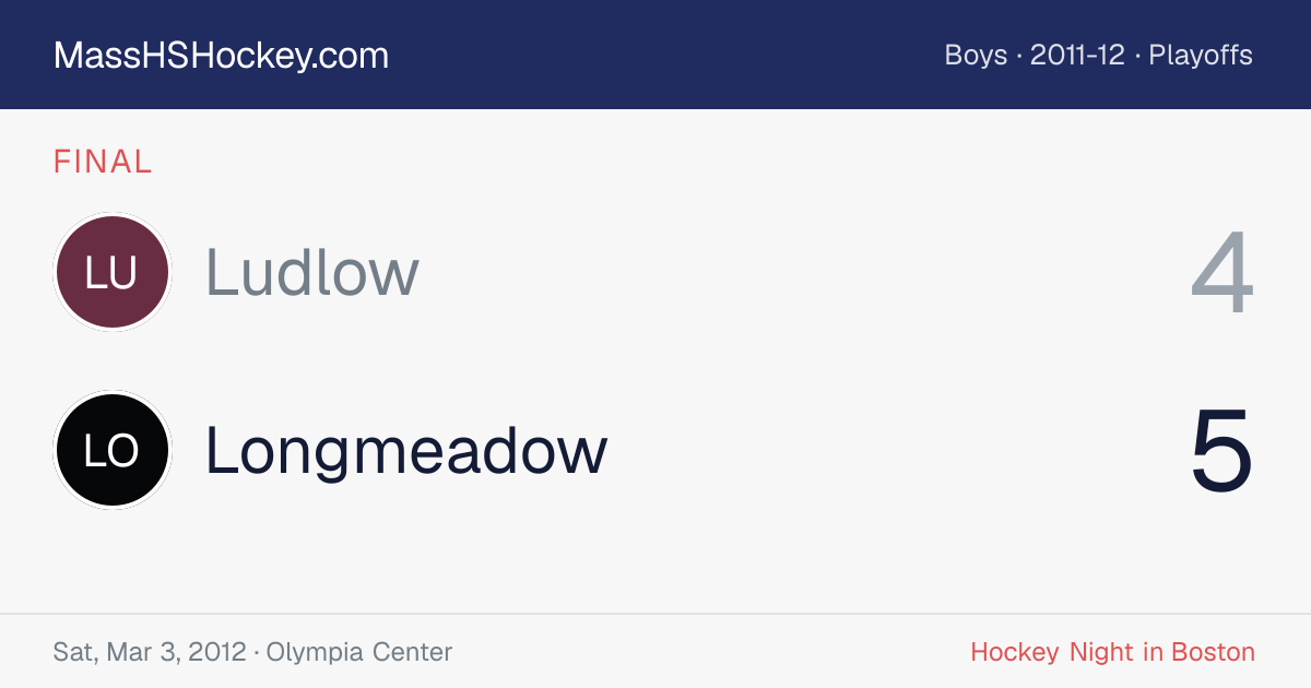 Ludlow at Longmeadow score card