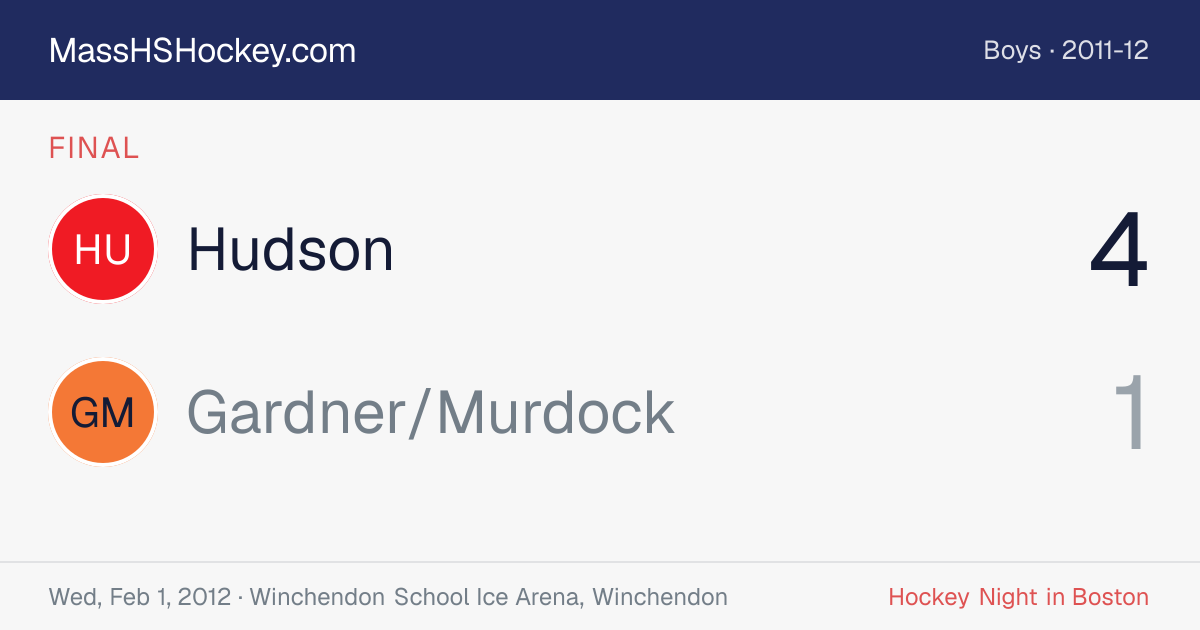 Hudson at Gardner/Murdock score card