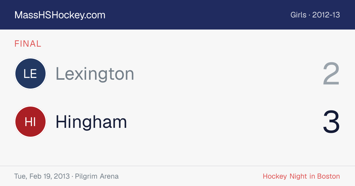 Lexington at Hingham score card