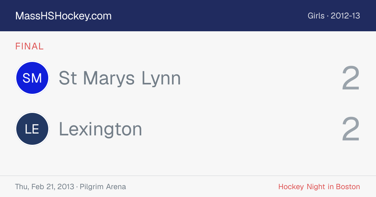 St Marys Lynn at Lexington score card