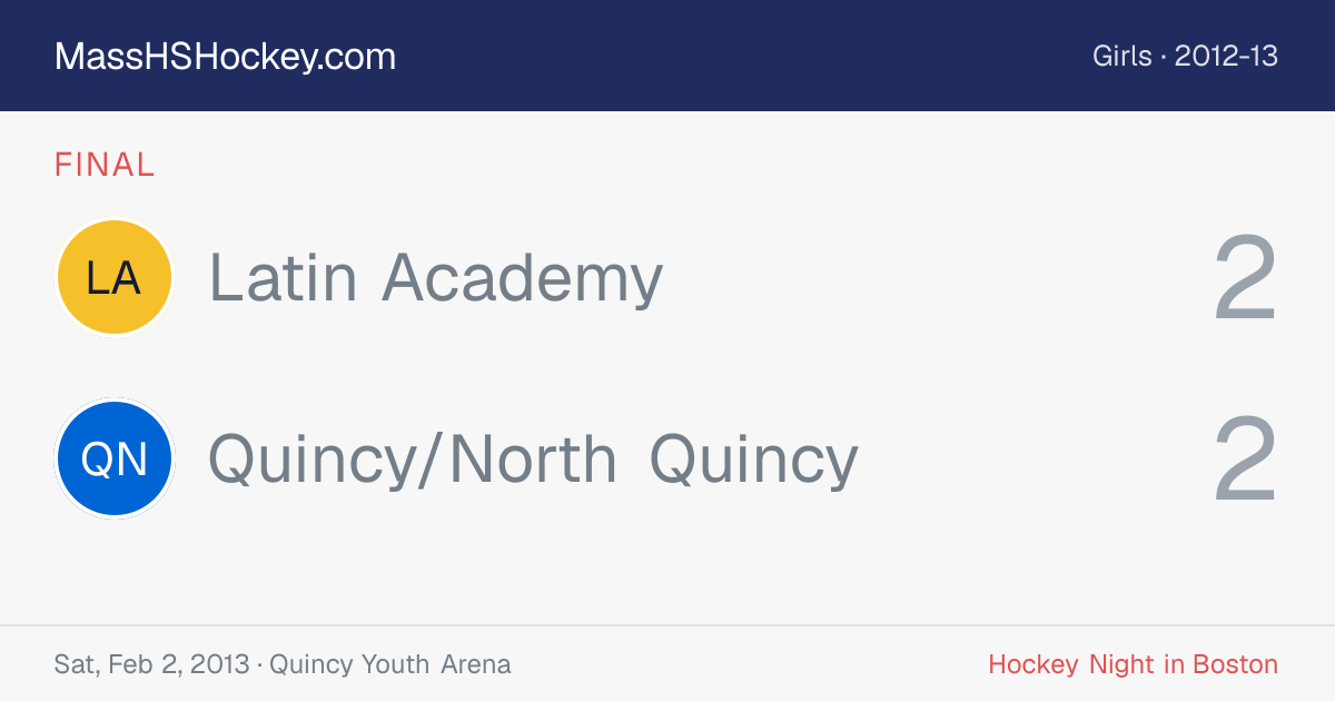 Latin Academy at Quincy/North Quincy score card