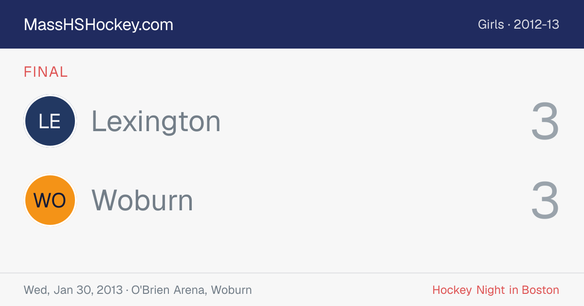 Lexington at Woburn score card