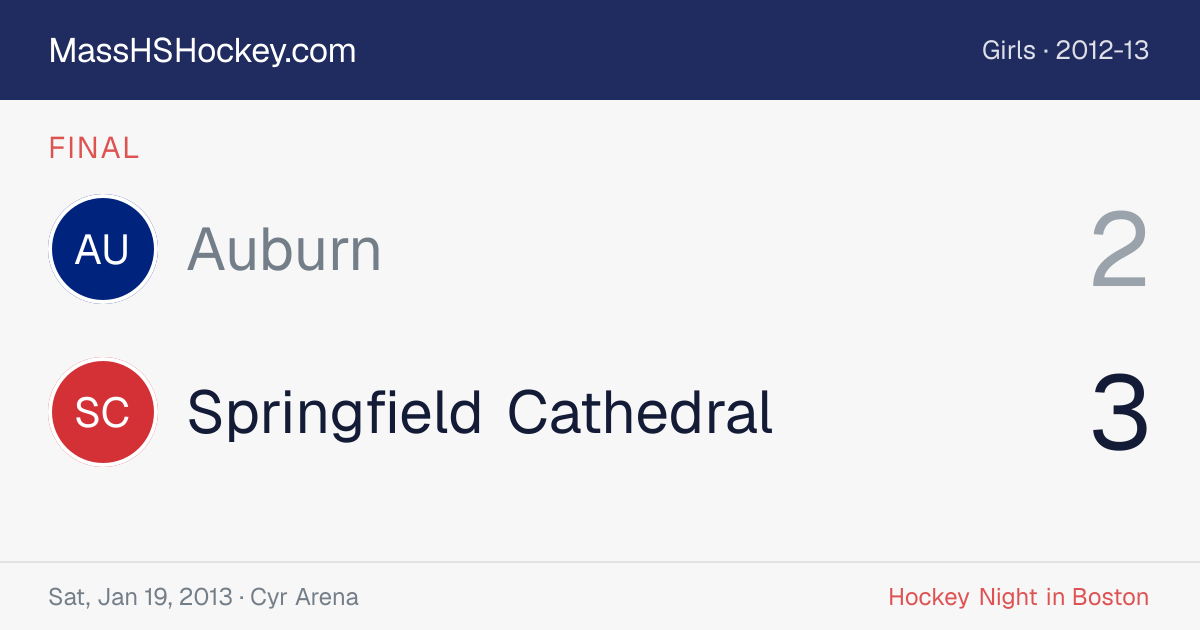 Auburn at Springfield Cathedral score card