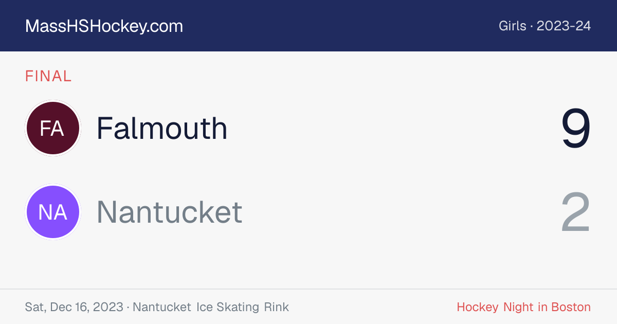 Falmouth at Nantucket score card