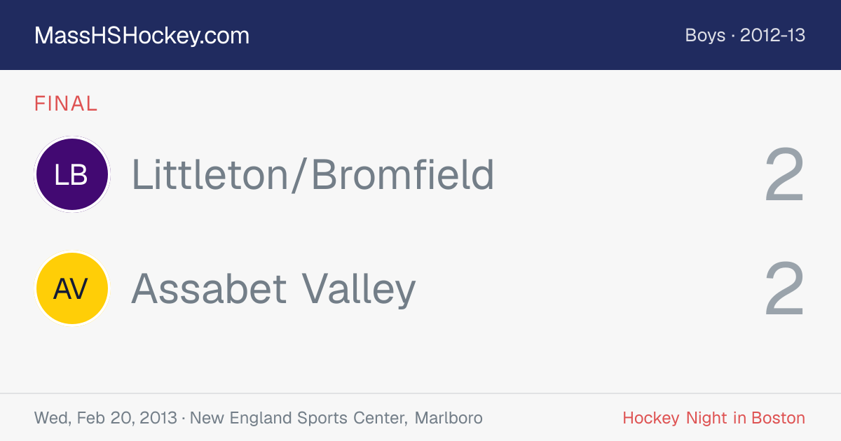 Littleton/Bromfield at Assabet Valley score card