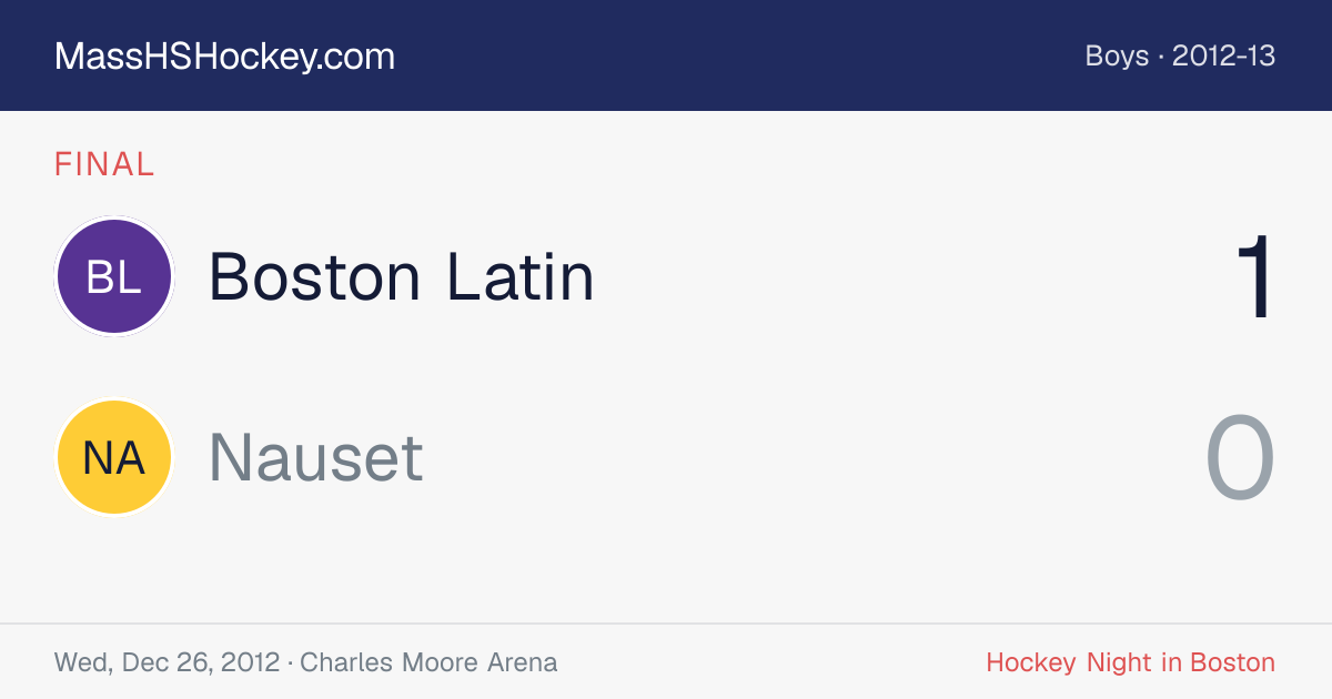 Boston Latin at Nauset score card