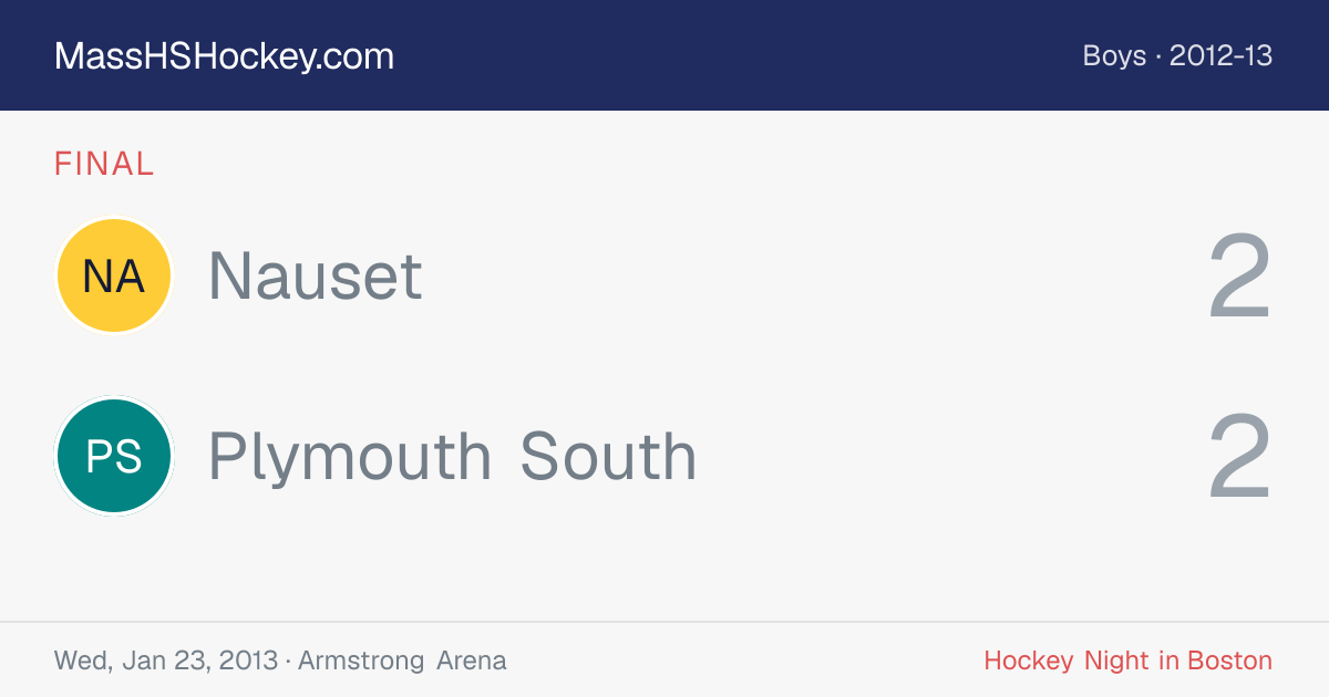 Nauset at Plymouth South score card