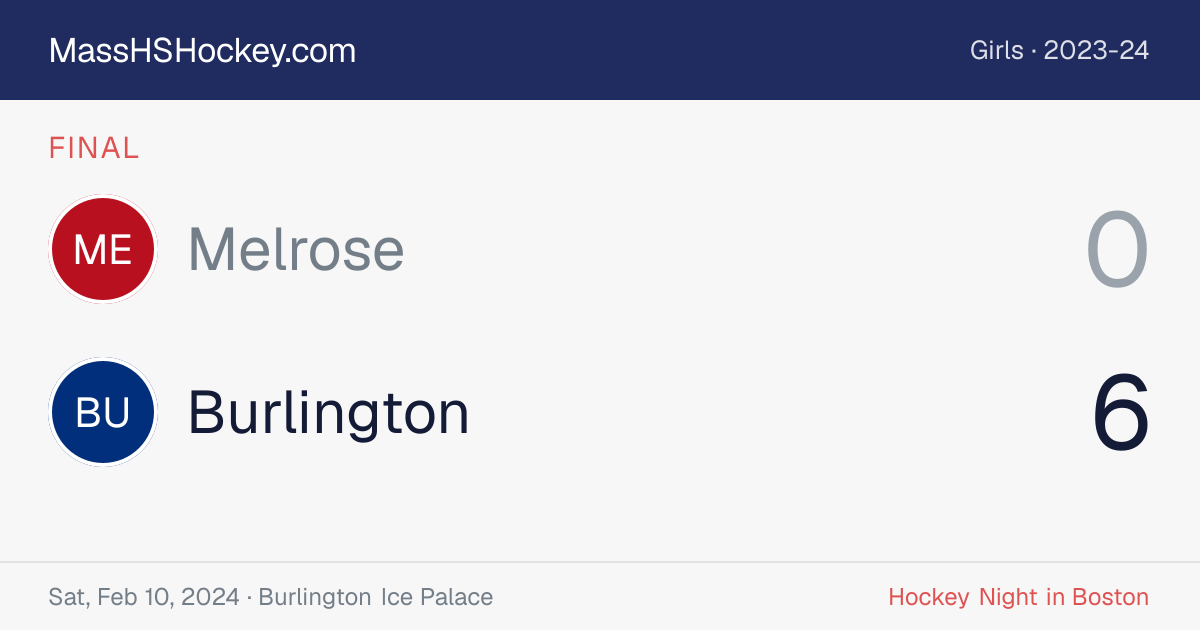 Melrose at Burlington score card