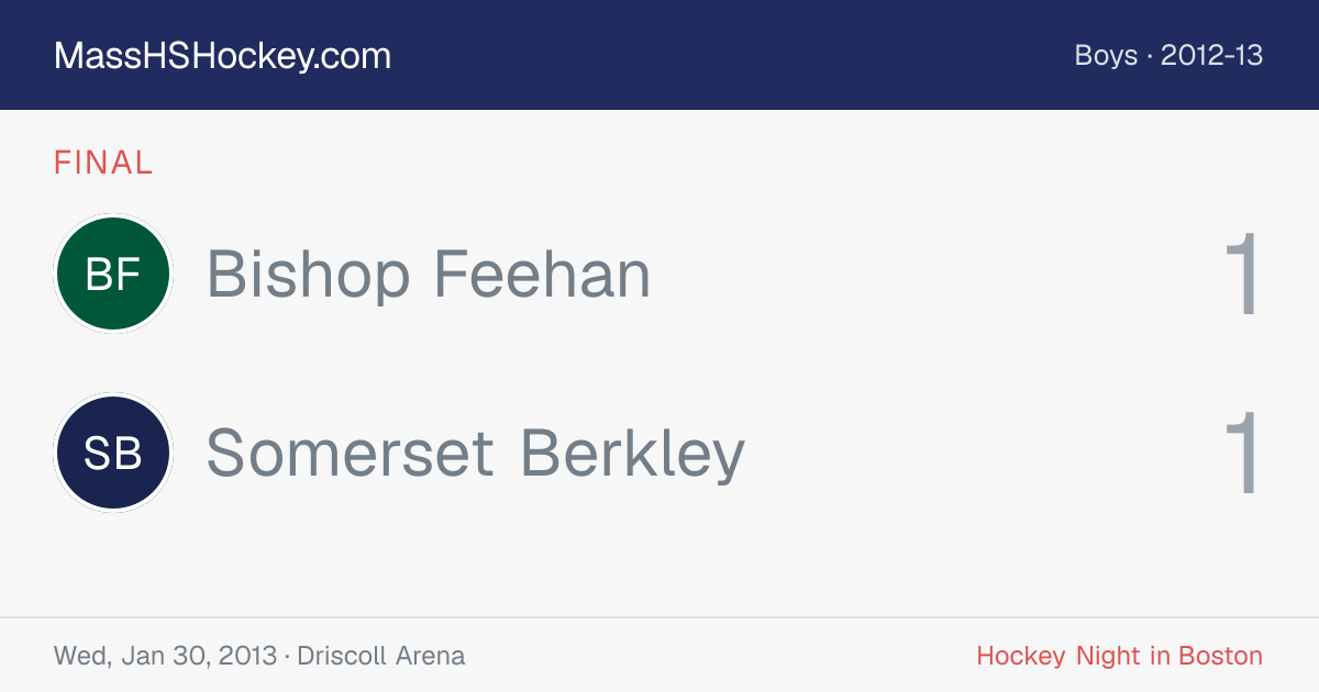 Bishop Feehan at Somerset Berkley score card