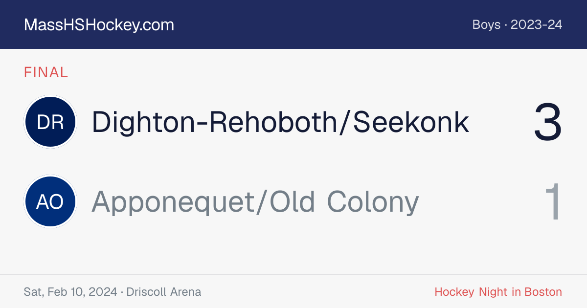 Dighton-Rehoboth/Seekonk at Apponequet/Old Colony score card