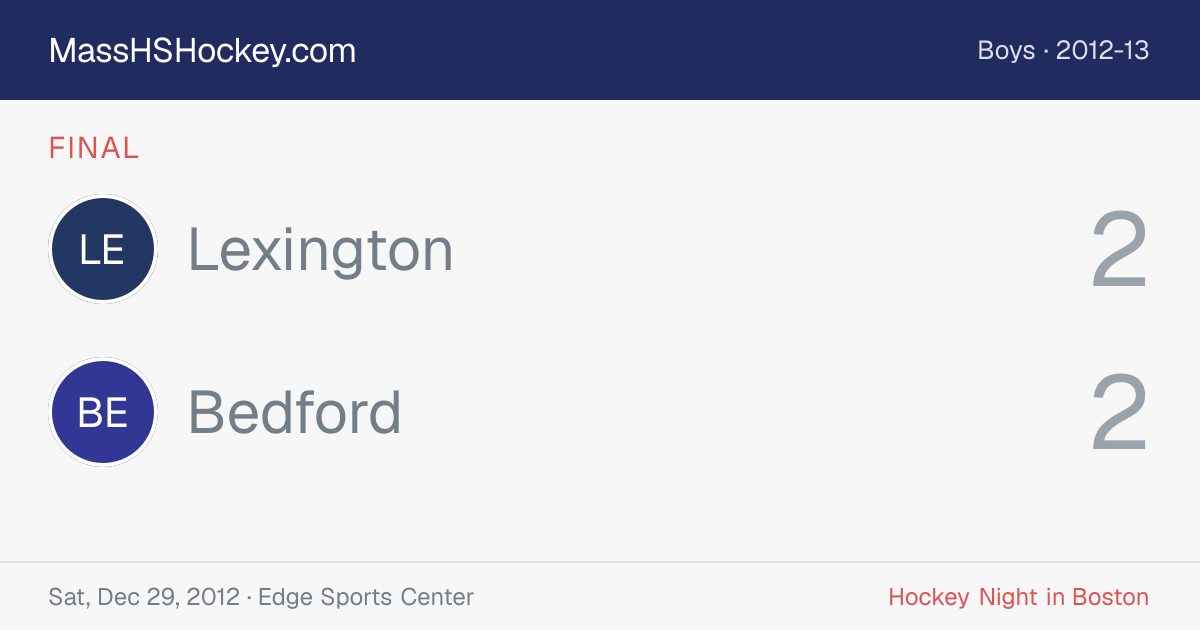 Lexington at Bedford score card
