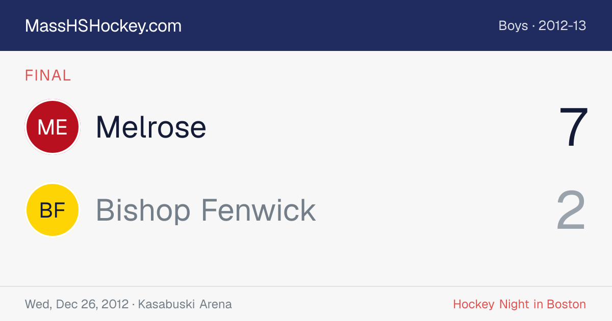 Melrose at Bishop Fenwick score card