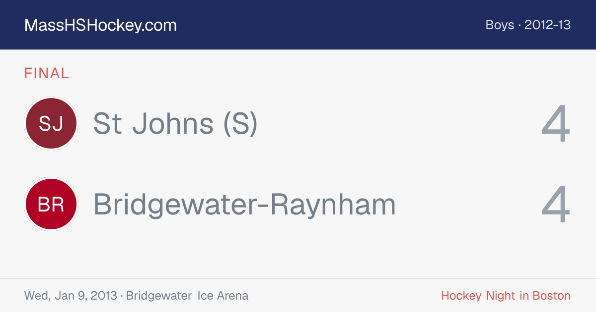 St Johns (S) at Bridgewater-Raynham score card