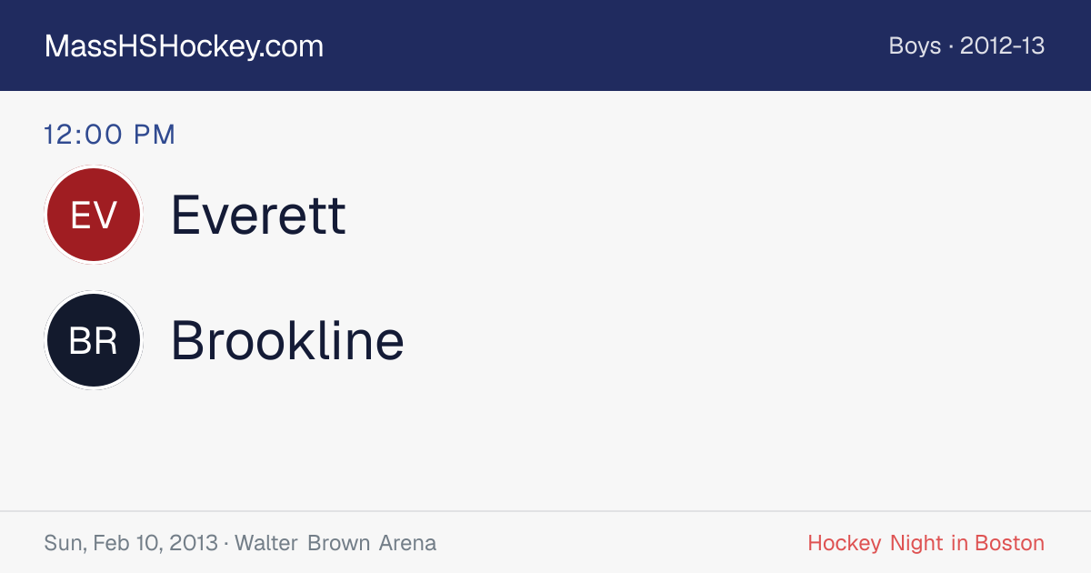 Everett at Brookline score card