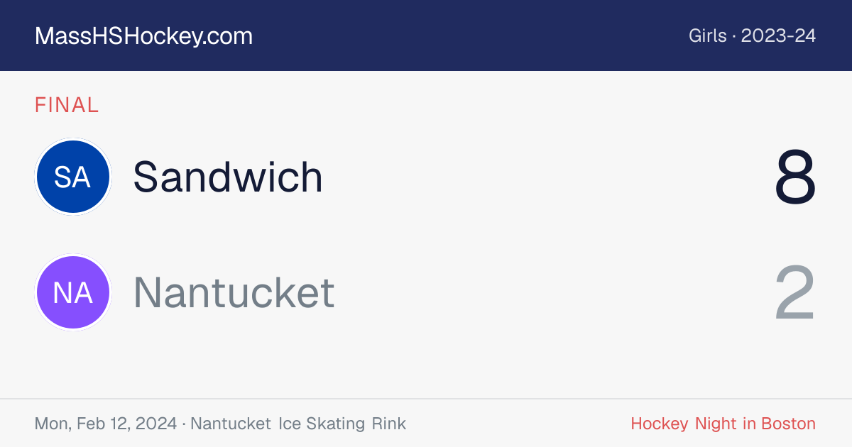 Sandwich at Nantucket score card