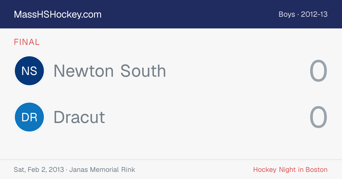 Newton South at Dracut score card