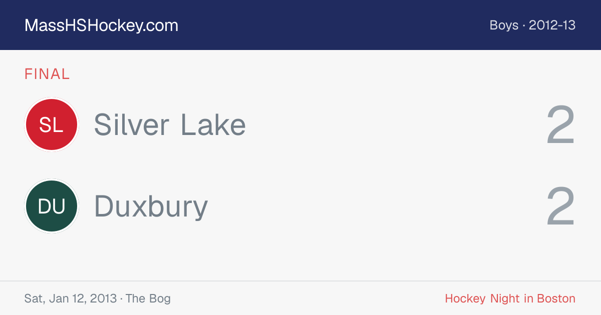 Silver Lake at Duxbury score card