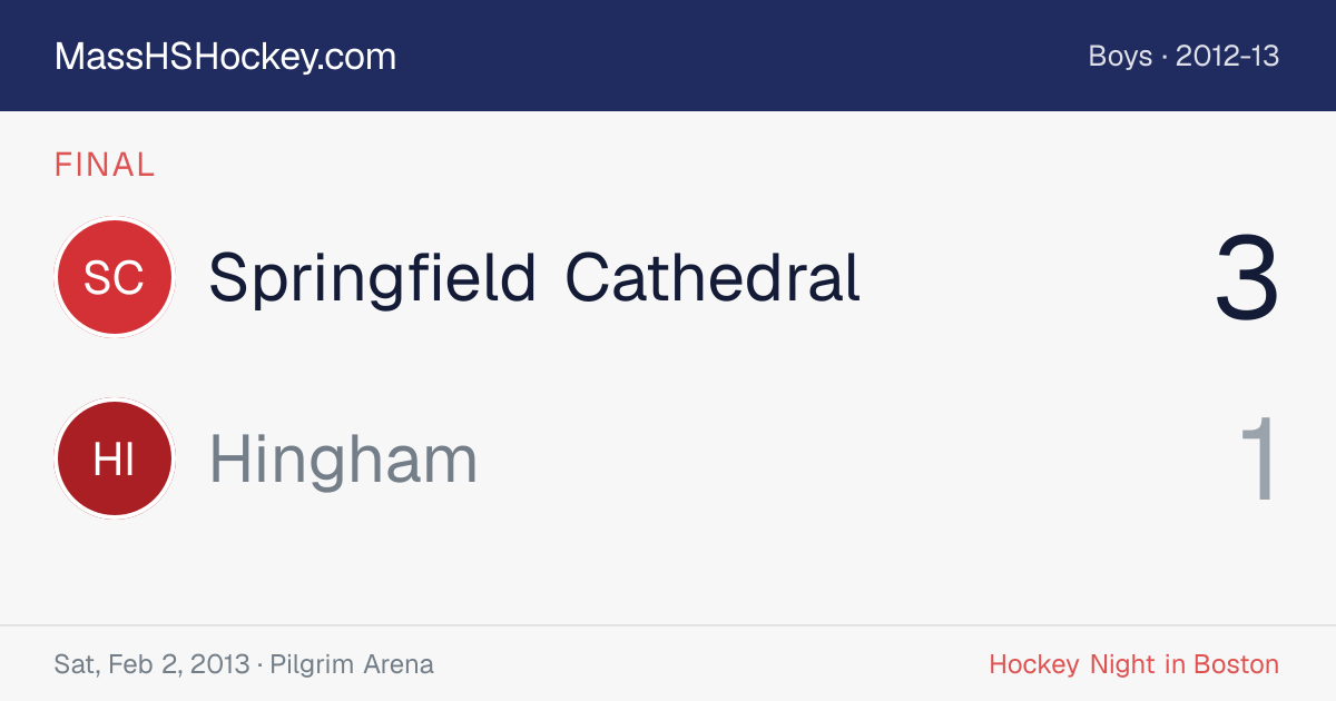 Springfield Cathedral at Hingham score card