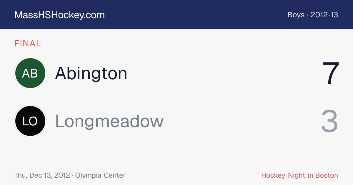 Abington at Longmeadow score card