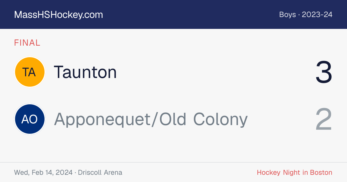 Taunton at Apponequet/Old Colony score card