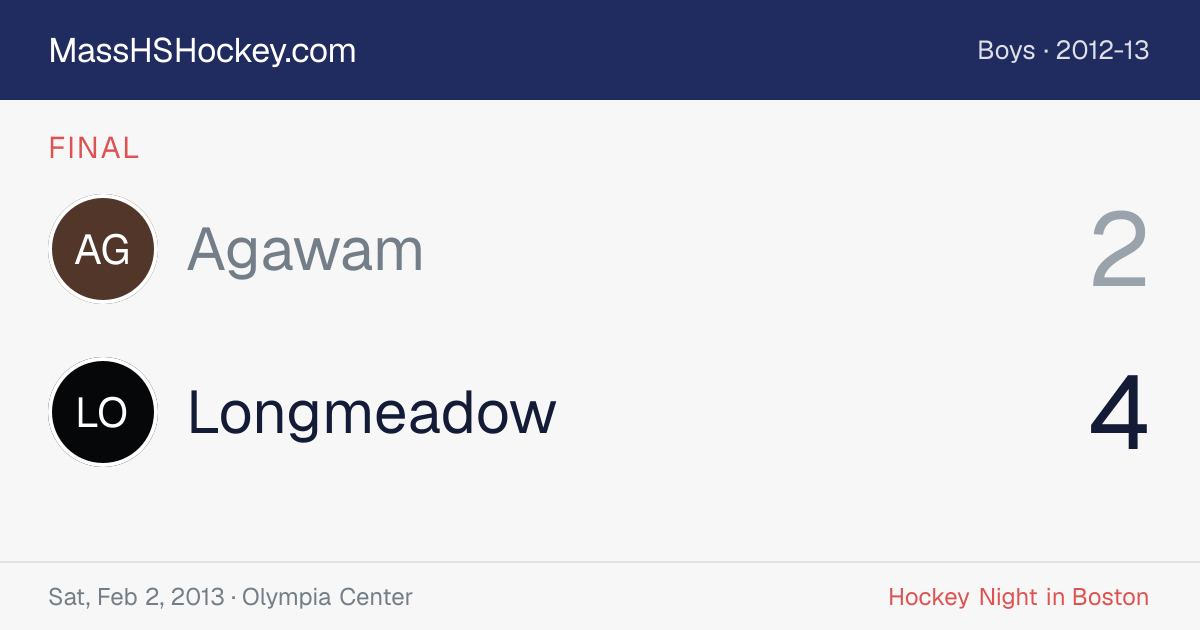 Agawam at Longmeadow score card