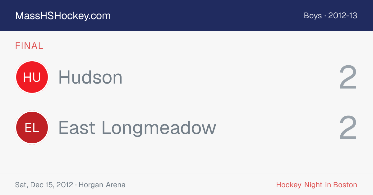 Hudson at East Longmeadow score card
