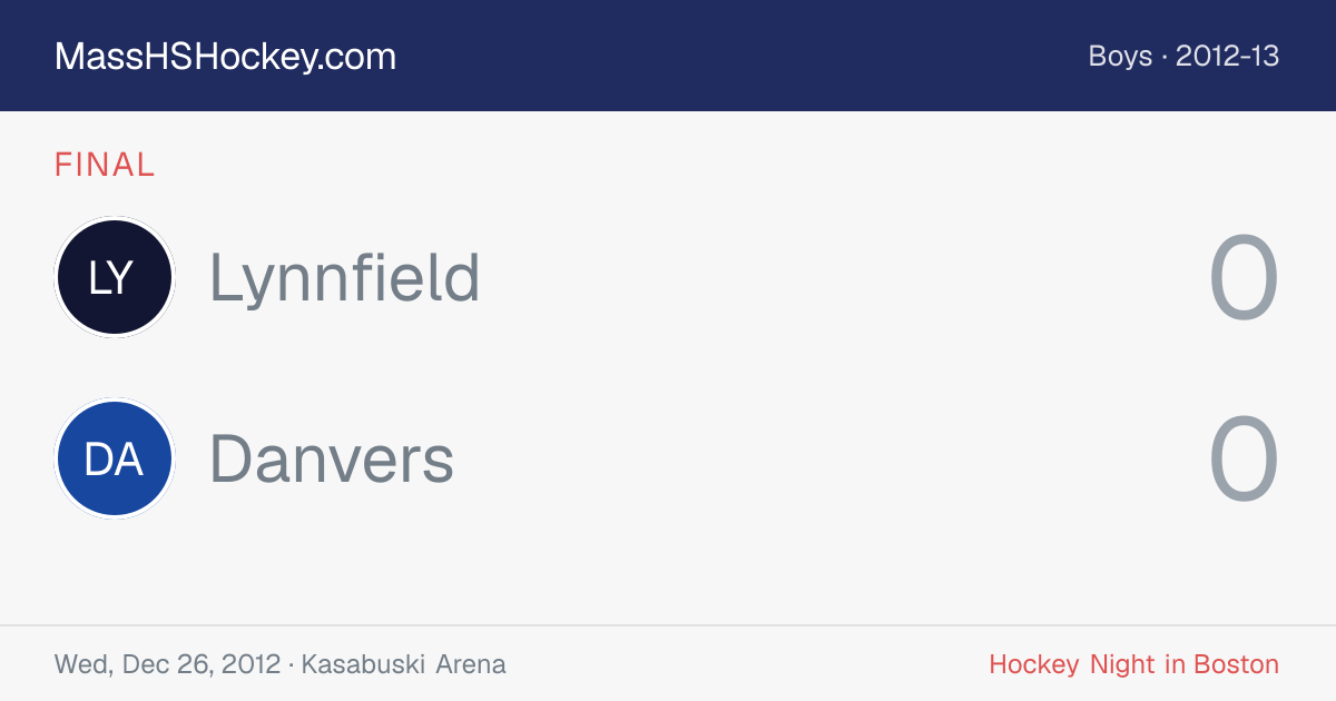 Lynnfield at Danvers score card