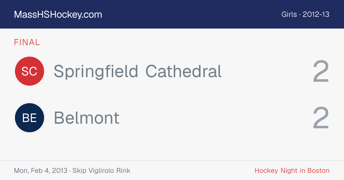 Springfield Cathedral at Belmont score card