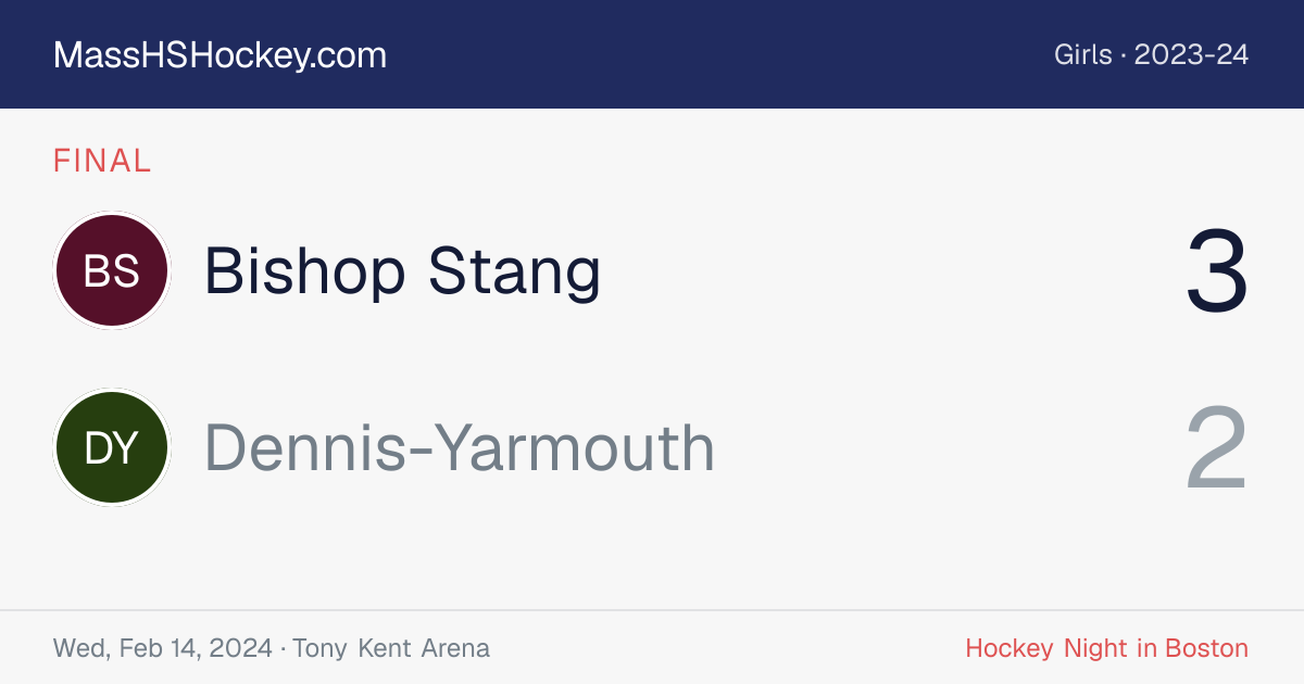 Bishop Stang at Dennis-Yarmouth score card