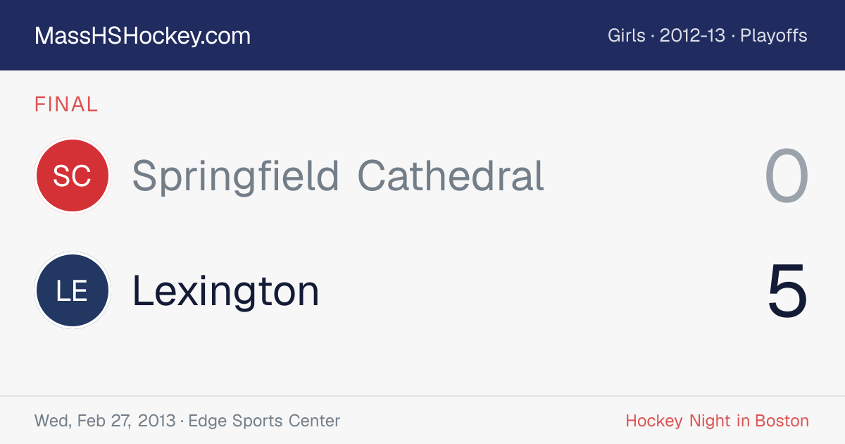 Springfield Cathedral at Lexington score card