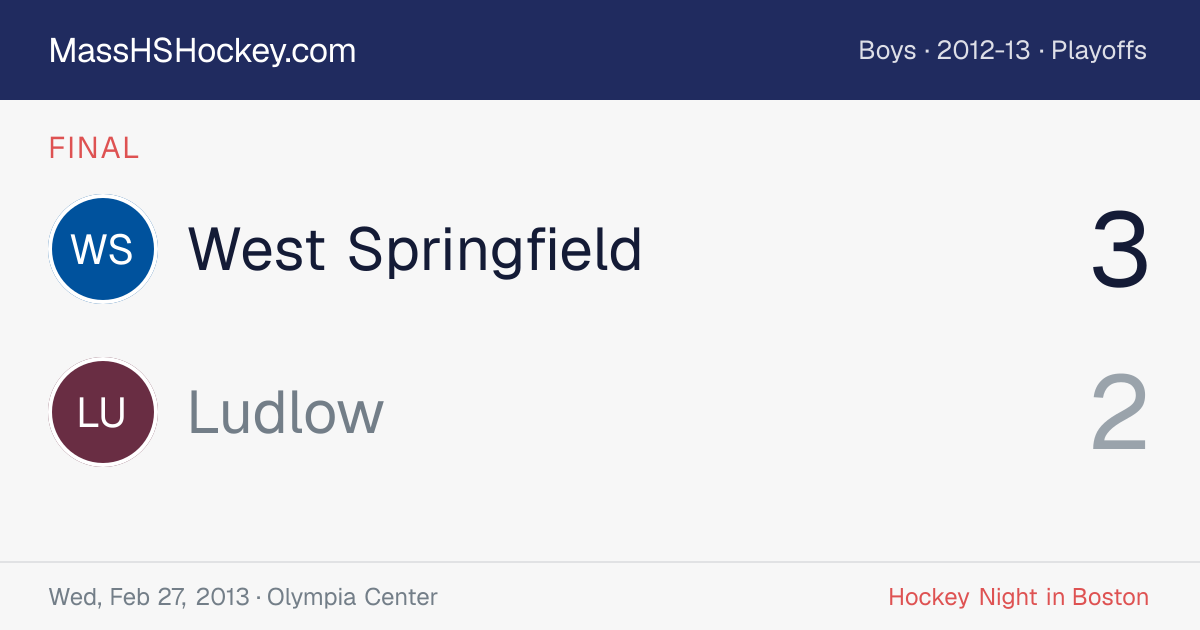 West Springfield at Ludlow score card