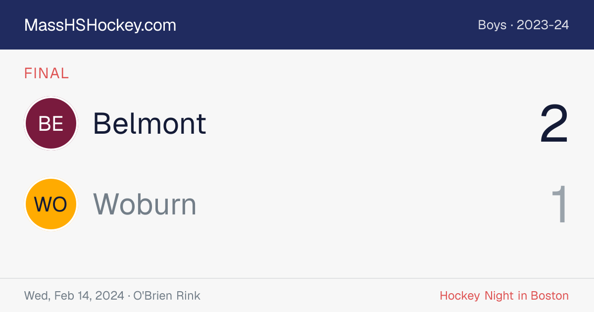 Belmont at Woburn score card