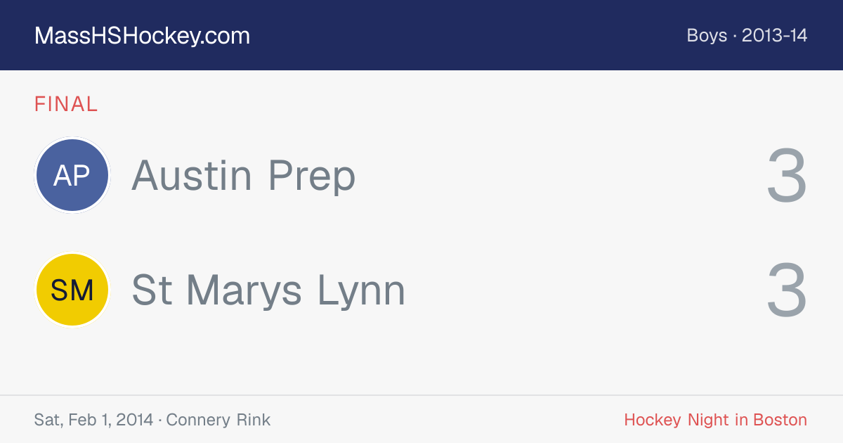 Austin Prep at St Marys Lynn score card