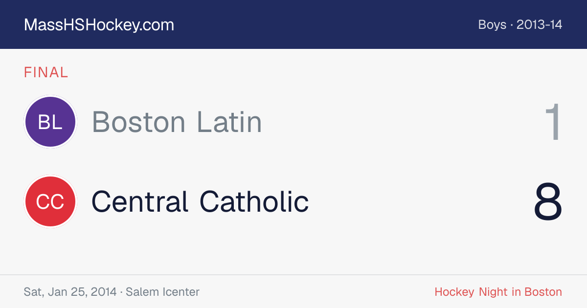 Boston Latin at Central Catholic score card