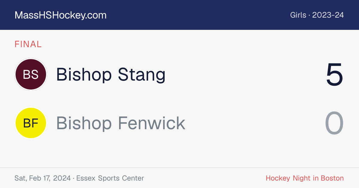 Bishop Stang at Bishop Fenwick score card
