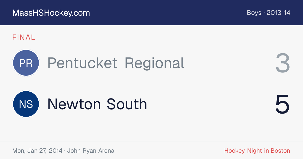 Pentucket Regional at Newton South score card