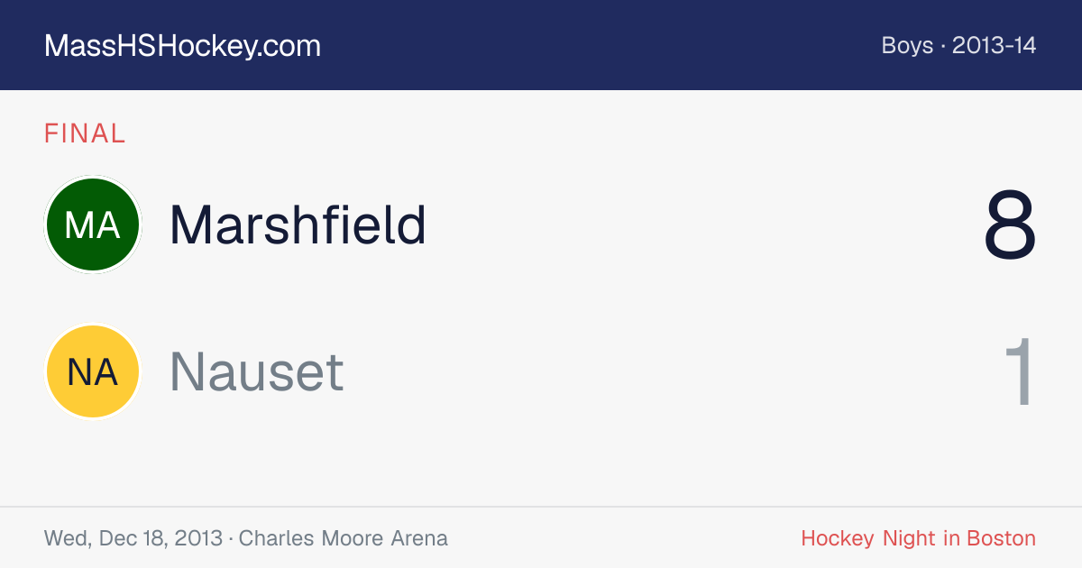 Marshfield at Nauset score card