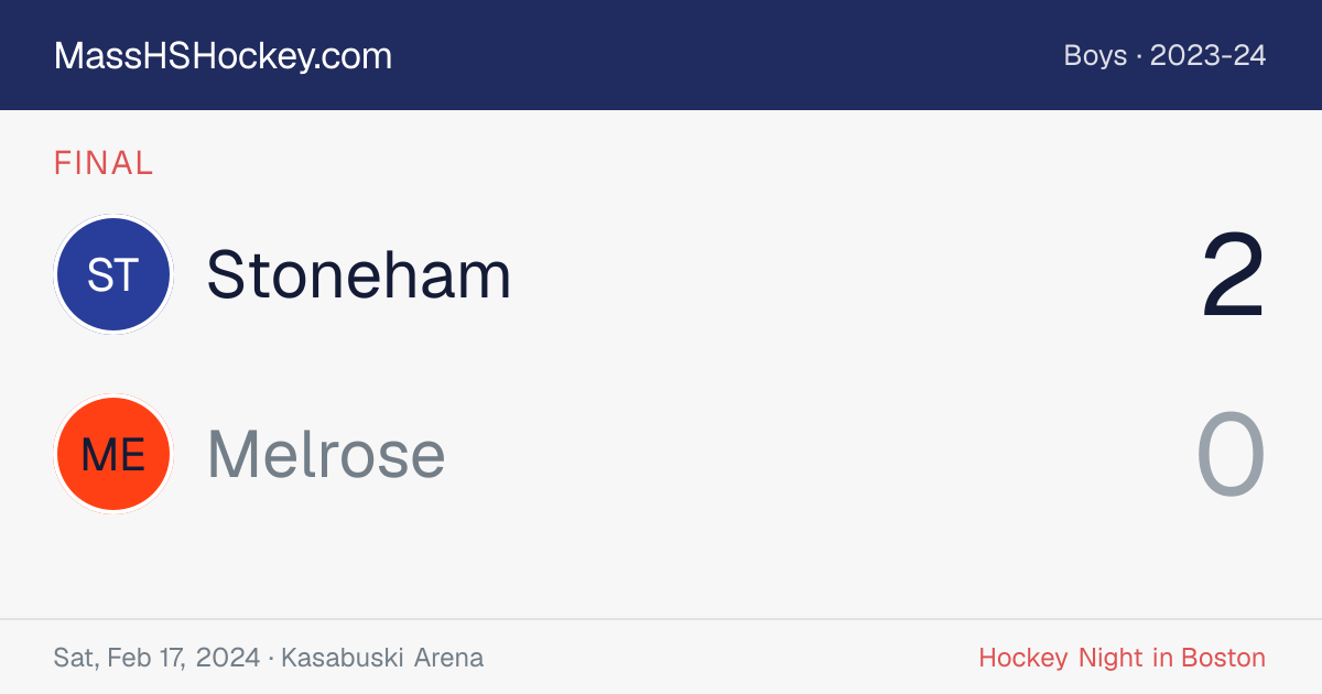 Stoneham at Melrose score card