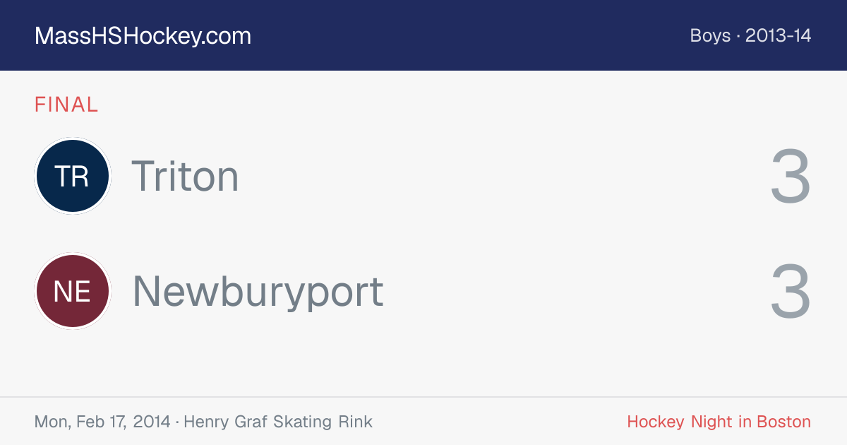 Triton at Newburyport score card